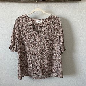 Bohme floral blouse with cinched sleeves size M